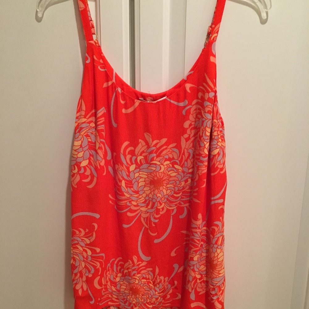 CAbi Orange Floral Tank Top